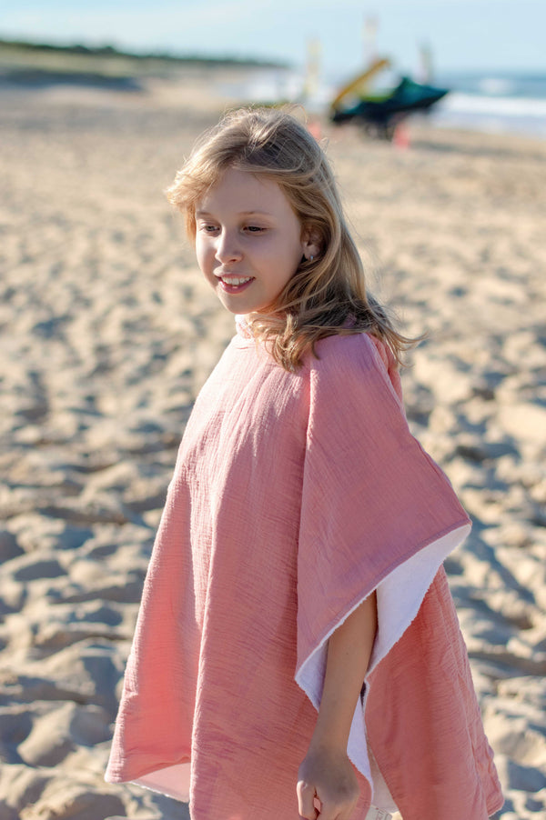 Kids Towel Poncho - Blush Pink