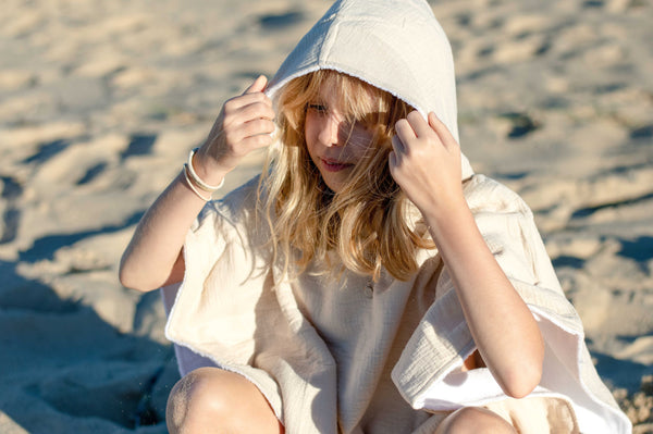 Kids Towel Poncho - Sandy Beige